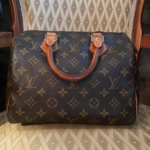 Vintage 2001 LOUIS VUITTON SPEEDY 25 MADE IN FRANCE MONOGRAM CANVAS HANDBAG